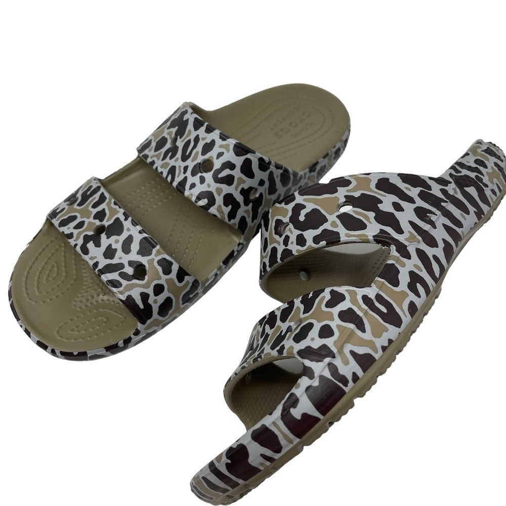 CROCS Women’s size 10 Animal Print Cheetah Sandals Slides Slip Ons